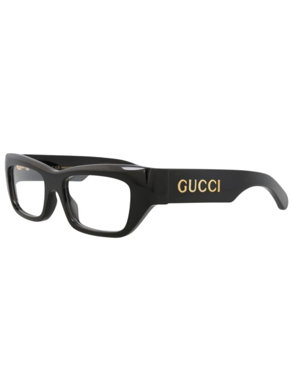 New Gucci Women's Eyeglasses Square Rectangle Recycled Acetate Frame Mens Black
